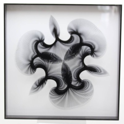 Auktion 371<br>Frank Boettger, frühe computergenerierte Op-Art-Komposition aus der Serie Nichtlineare Interpolation, signiert, Nr. 181/300, 35,5 x 35,5cm [1]