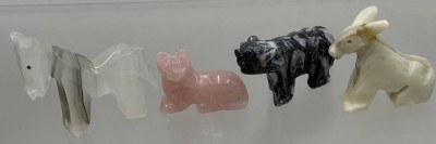 Auktion 371<br>4x mittlere Halbedelstein-Tiere, H-max. 5,5 cm [1]