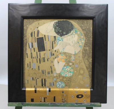 Auktion 371<br>Kunstdruck, G.Klimt, Der Kuss, gerahmt, RG 43 x 52cm [1]