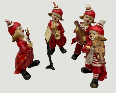 Auktion 371<br>4 tg. Clowns-Kapelle, Kunststoff, H-max. 18 cm [1]
