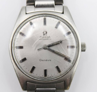 Auktion 371<br>Vintage-Herrenarmbanduhr, OMEGA Genevé, Automatik, Werk läuft, getragene Erhaltung, ca. D-3,5cm [1]