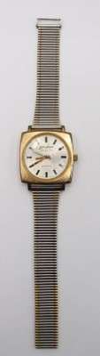 Auktion 371<br>Vintage-Armbanduhr, Glashütte Spezimatic, Werk läuft, D-3,4cm, starke Alters-u. Tragespuren, Armbandschließe defekt. [1]