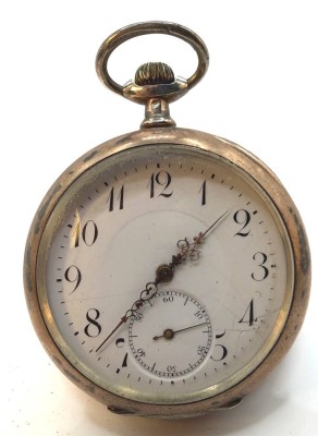 Auktion 371<br>mechan. HTU in Silbergehäuse -800-, 2 Deckel Silber, System Glashütte, Werk steht, D-5,5 cm, 98 gr. [1]
