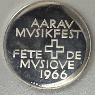 Auktion 372<br>Schweizer Silbermedaille 900/1000,, Aarau Musikfest 1966, D-3 cm, 15,07 gr [1]