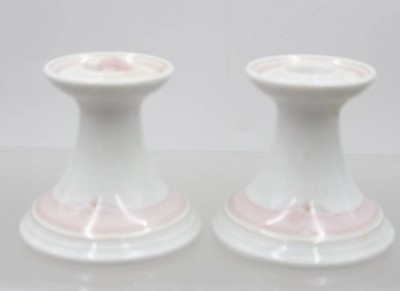Auktion 372<br>Paar Leuchter, , Hutschenreuther, Maria Theresia Windsor Rose, ca. H-8,3cm [1]