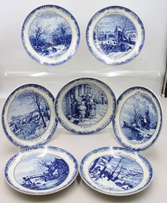 Auktion 372<br>7x Jahresteller, Delfts, je D-24,5cm , 1981-1988 [1]