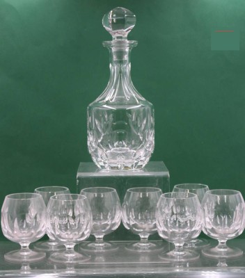 Auktion 372<br>8x Cognac-Schwenker sowie eine Karaffe, Nachtmann, ca. H-26,5cm u. H-10,5cm [1]