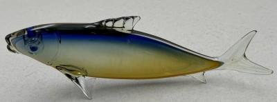 Auktion 372<br>Glasfisch, Murano, blau/klar/gelb, L-20 cm [1]