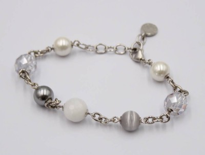 Auktion 372<br>Armband, 925er Silber, Steinbesatz, ca. L-24cm [1]