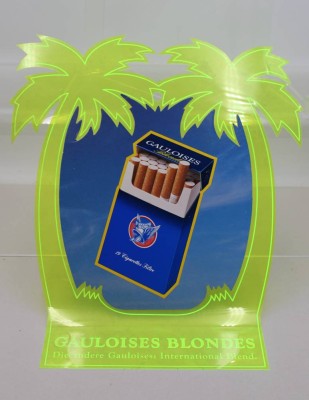 Auktion 372<br>Werbeartikel für Gauloises Blondes Zigaretten, neonfarben, ca. 50,5 x 42,5cm [1]