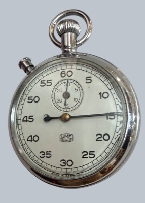 Auktion 372<br>UMF Stoppuhr, Metallgehäuse, Werk läuft, D-5 cm [1]