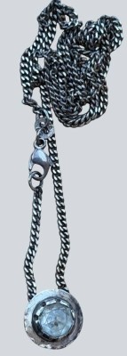 Auktion 372<br>Silber-Halskette-925- mit Anhänger, gr. klarer Stein, 4,91 gr., L-ca. 24 cm [1]