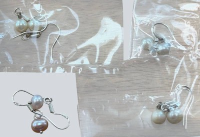 Auktion 372<br>4x Paare Silber Ohrhänger-925- mit Perlchen, neu und ungetragen [1]