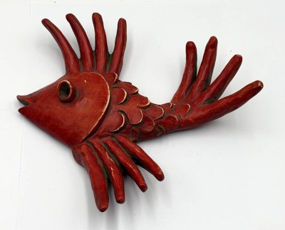 Auktion 372<br>Achatit Fisch, Handarbeit, Germany, 22x21 cm, Wanddekoration [1]