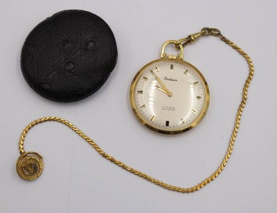 Auktion 372<br>Frackuhr, Prätina, Kronenaufzug, wer läuft, anbei Damen-Umhängeuhr  Prefect Super De Luxe, Werk steht, ca. D-3,8cm und 3,3cm [1]