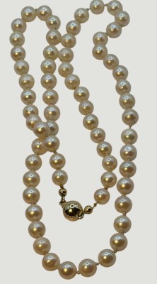 Auktion 372<br>Perlenkette mit Goldschliesse-585-, Perlen, L-ca.  47 cm, Perlen D-0,5 cm [1]