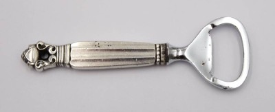 Auktion 372<br>Flaschenöffner, Sterling Silbergriff, Georg Jensen, Acorn, Dänemark, L-11,5cm [1]