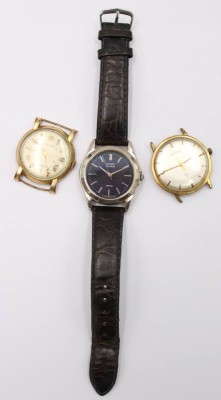 Auktion 372<br>3x div. Armbanduhren, Citizen Eco Drive (läuft=, ZenTra (läuft), Borgward (steht), teilw. Tragespuren, 2x ohne Band, ca. D-3,5cm [1]