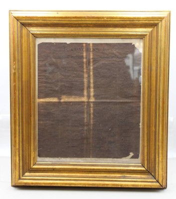 Auktion 372<br>Kopie der Unabhängigkeitserklärung der Vereinigten Staaten, gerahmt/Glas, RG 60 x 53,5cm [1]