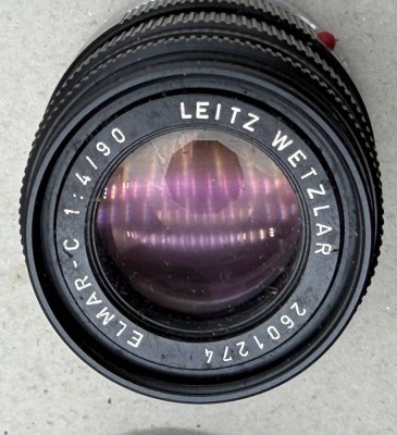 Auktion 372<br>Leitz Wetzlar Elmar-C 90mm f/4 Objektiv. Seriennummer 2601274.Guter Zustand in Lederbeutel [1]