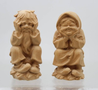 Auktion 372<br>2x Holzfiguren, Blasner Augusto , Italien, ca. H-11cm [1]