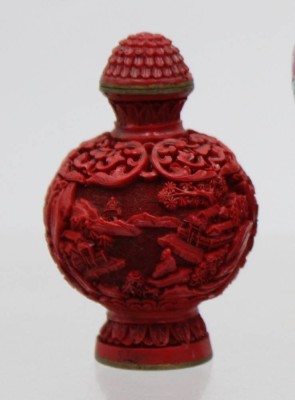 Auktion 372<br>Snuff-Bottle, Rotlack, China, ca. H-6cm [1]