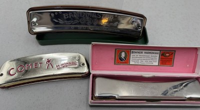 Auktion 372<br>3x alte Mundharmonikas, 2x Hohner, 1x Bandmaster [1]