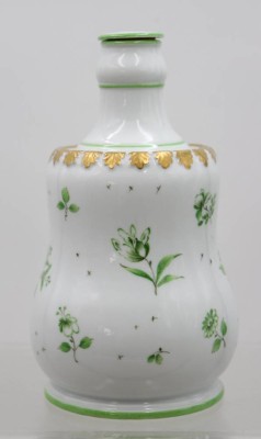 Auktion 372<br>Porzellan Vase/Flasche mit Korkenverschluss , florales Dekor mit Gold  [1]