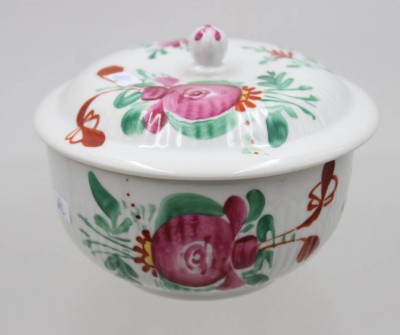 Auktion 372<br>Zuckerdose, Friesenrose, älter, ca. H-8,5cm D-12,5cm [1]