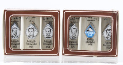 Auktion 372<br>je 3x Biergläser, Hannen Alt, Fußball-Weltmeister von 1954, ca. H-14cm [1]