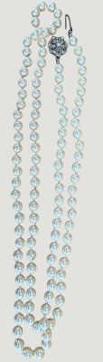 Auktion 372<br>lange Perlenkette mit Silberschliesse-835-, L-90 cm, Perlen ca. 0,5 cm [1]