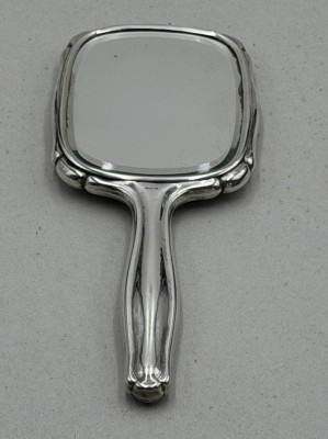 Auktion 372<br>schwerer Silber-835- Handspiegel, Gebrauchsspuren, H-27 cm, 404 gr [1]