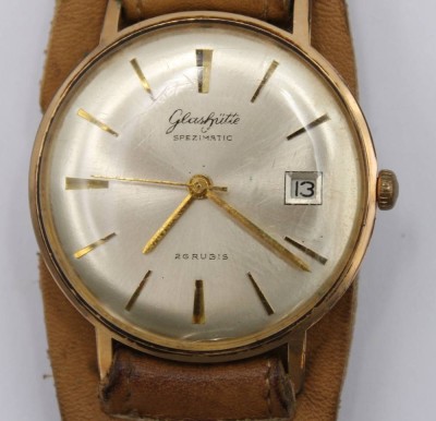 Auktion 372<br>Vintage Armbanduhr, Glashütte Spezimatic, Werk läuft, ca. D-3,5cm [1]