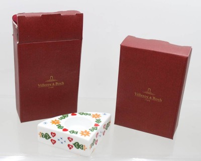 Auktion 372<br>2x Leuchter, Villeroy & Boch, X-Mas Scandinavia, orig. Kartons, ca. L-12cm [1]