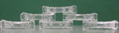 Auktion 372<br>6x Kristall-Messerbänke, älter, B-9cm [1]