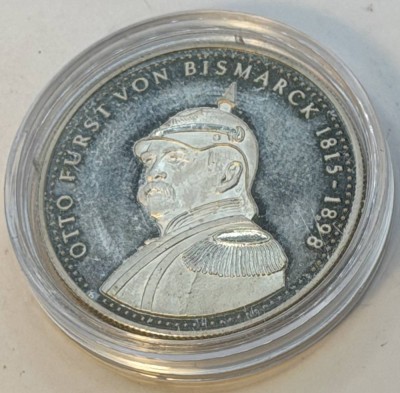 Auktion 372<br>GEDENKMEDAILLE OTTO FÜRST von Bismarck PP 500/1000 AG, boxed, ca. 19 gr [1]