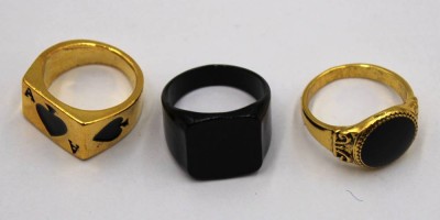 Auktion 372<br>3x div. Modeschmuck-Ringe, RG 56/60 [1]