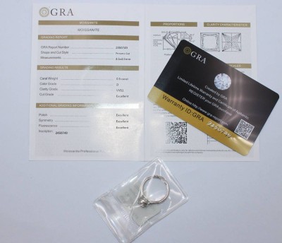 Auktion 372<br>Moissanit-Ring, ca. 0,5 Karat, GRA-Zertifikat anbei [1]