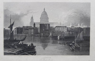Auktion 372<br>Ansichtengrafik, London, älter, ger./Glas, RG 25 x  31cm [1]