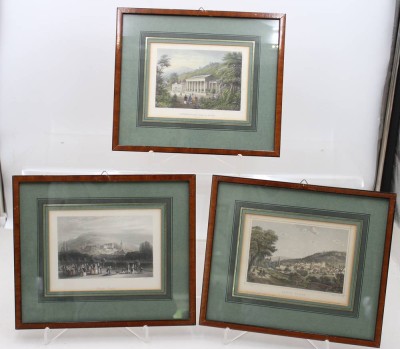Auktion 372<br>3x dekorative Ansichtengrafiken, Baden Baden, je gerahmt/Glas, RG 25 x 30cm [1]
