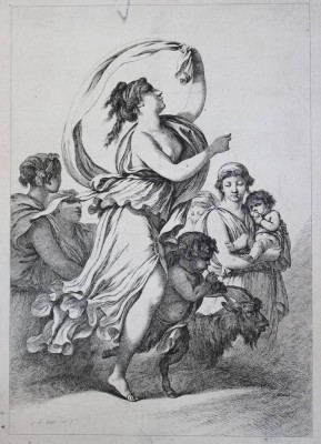 Auktion 372<br>antiker Stich, Jean-Baptiste Huet, 18. Jhd.,  ungerahmt, Blatt mit Läsuren, BG 52 x 37cm [1]
