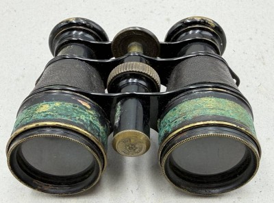 Auktion 372<br>antikes Fernglas um 1900, Messing geschwärzt 