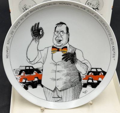 Auktion 372<br>Rosenthal Satire-Teller Helmut Kohl, limit. Auflage, von Ernst Maria Lang, D-26 cm, in OVP [1]
