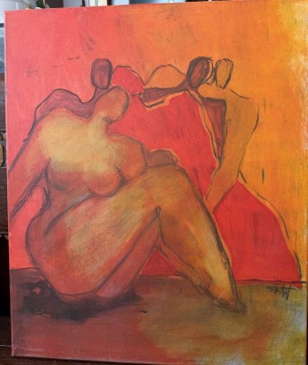 Auktion 372<br>Anne-Gret Winkler (1944 - 2018) , ohne Titel,Acryl/Leinen,, ca. 60x50 cm, Monogramm, 1997 [1]