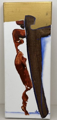 Auktion 372<br>Anne-Gret Winkler (1944 - 2018) , ohne Titel,Acryl/Leinen,Monogramm,  50x20 cm [1]