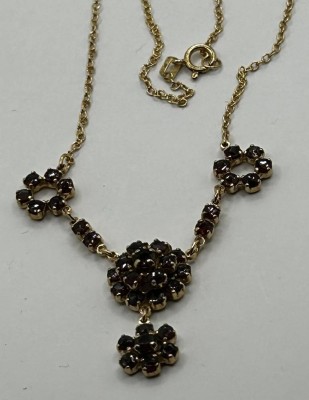 Auktion 372<br>Granat Collier, AM-Doublé, Neuware, L-ca. 46 cm, 4,5 gr. [1]