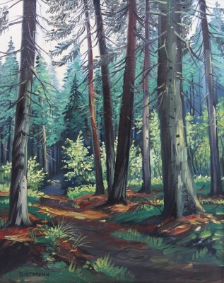 Auktion 372<br>Dietmann, Waldweg in der Wingst, Öl/Leinwand, verso betitelt, gerahmt, RG 62 x 51cm [1]