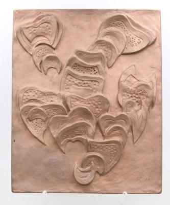Auktion 372<br>Relief-Wandplatte, signiert 