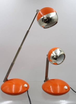 Auktion 372<br>Paar Eichhoff Werke Tischlampen aus den 1970er Jahren, Space-Age, leichte Gebrauchsspuren [1]