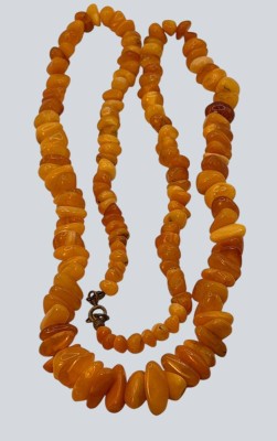 Auktion 372<br>gelbe Bernsteinplättchen, Halskette,  verlaufend,  L-ca. 76 cm, 34 gr. [1]